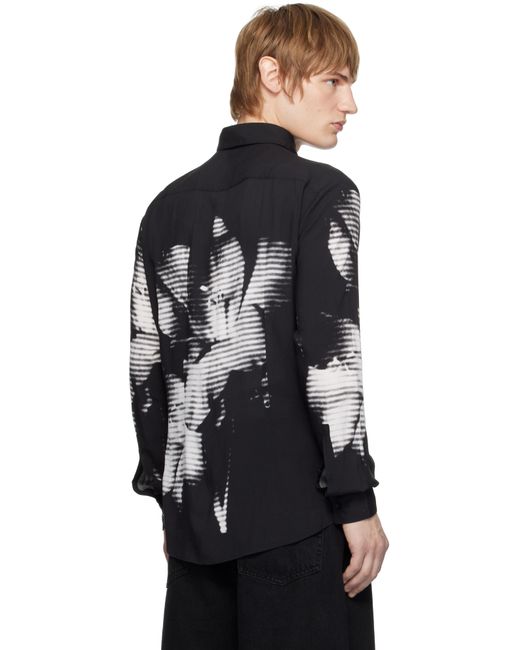 HUGO Black Flower Shirt for men