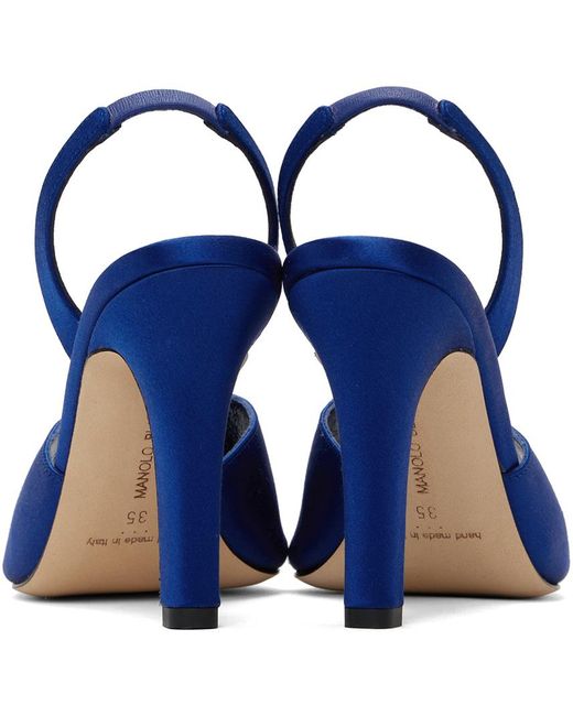 Manolo Blahnik Blue Clotilde Heeled Sandals
