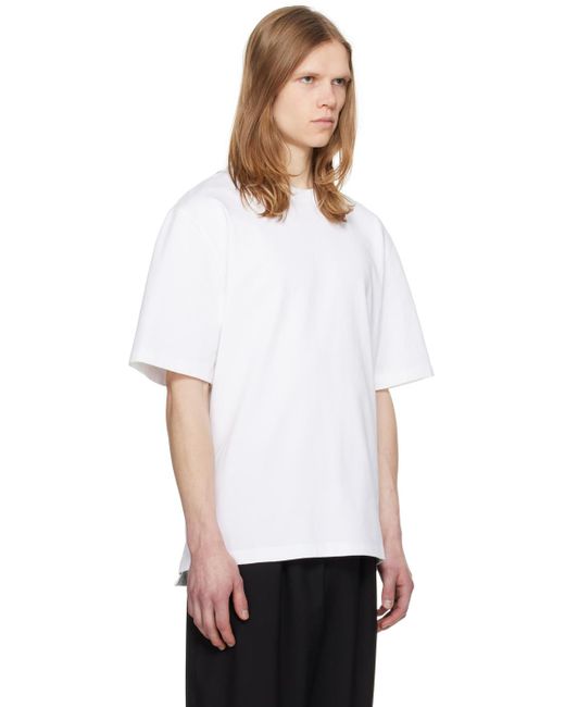メンズ Marni ホワイト ロゴアップリケ Tシャツ White