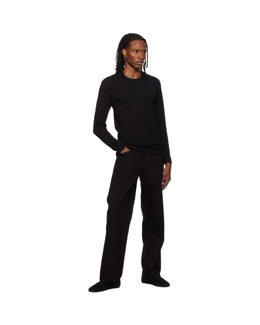 Tom Ford Black Cotton Henley for men