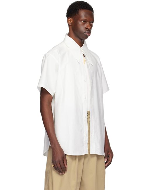 Willy Chavarria White Point Collar Shirt for men
