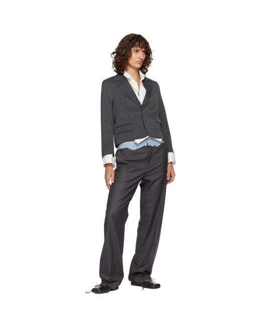 MM6 by Maison Margiela Black Tailored Denim Waistband Trousers