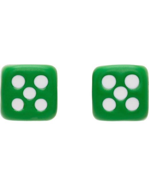 メンズ Veert 'The Enamel Dice' ピアス Green