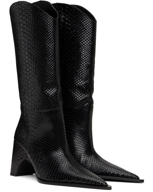 Coperni ブラック Python Embossed Bridge カウボーイブーツ Black