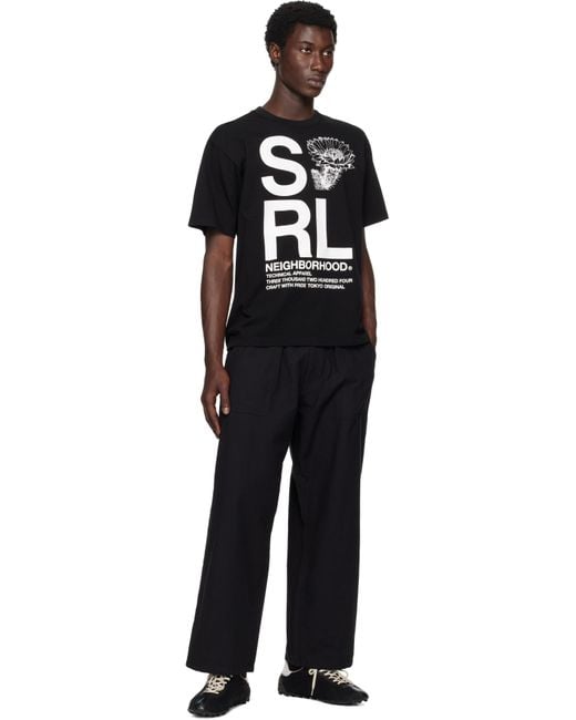 Neighborhood Black Wide Baker Trousers for men