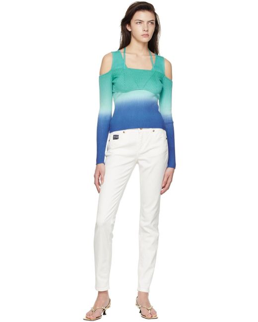 Versace Jeans Couture Blue Cotton Sweater