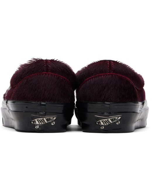 Vans Black Burgundy Premium Classic Slip-On Sneakers