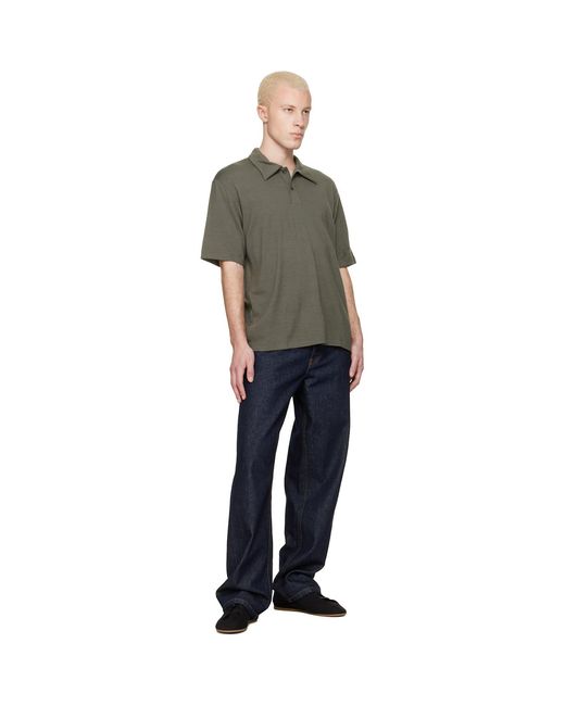 Lady White Co. Black Taupe Summer Wool Polo for men