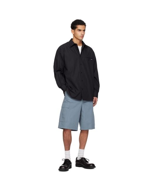 MM6 by Maison Margiela Blue Denim Waistband Cargo Shorts for men