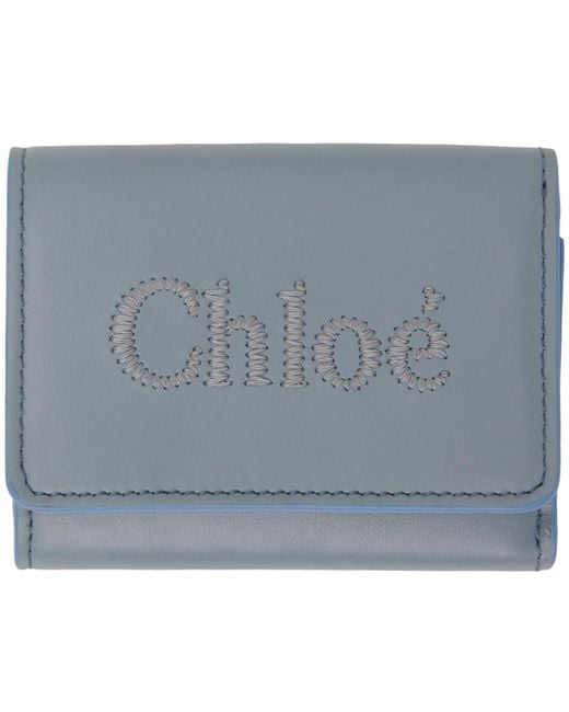 Chloé Gray Blue Small Sense Wallet