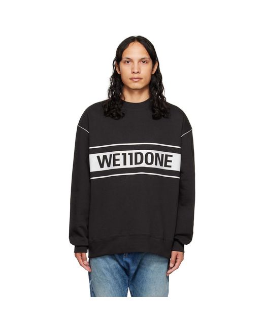 we11done Black Reflective Sweatshirt for men