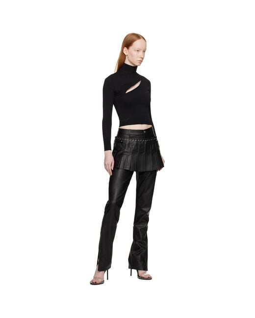 Miaou Black Hannah Jewett Edition Jet Faux-Leather Trousers