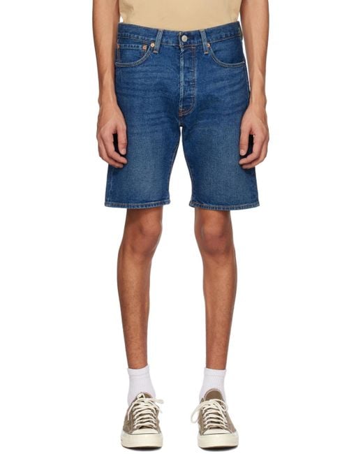 Levi's Blue 501 Hemmed Shorts for men