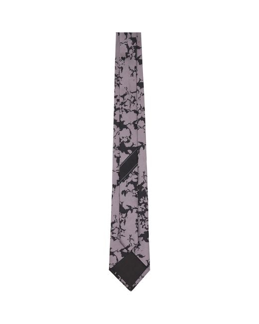 Dries Van Noten Black Printed Silk Tie for men