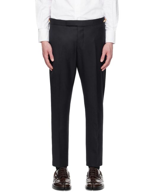 Thom Browne Black Low-Rise Trousers for men