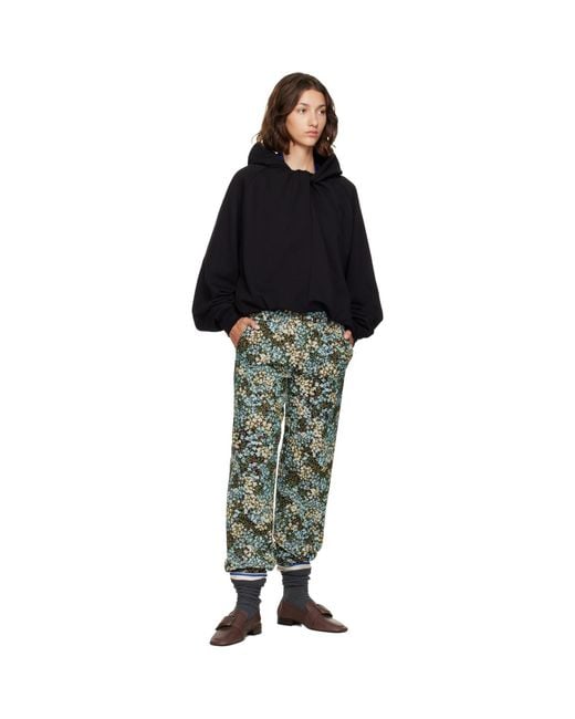 Dries Van Noten Black Draped Cotton Hoodie