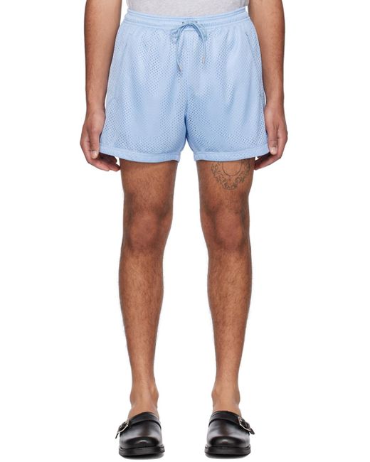 Second/Layer Blue Drawstring Shorts for men