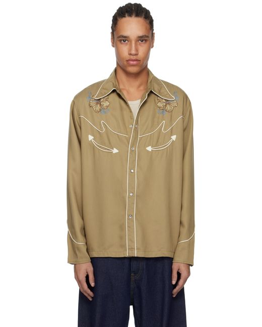 Nudie Jeans Multicolor Tan Gonzo Cowboy Flower Shirt for men