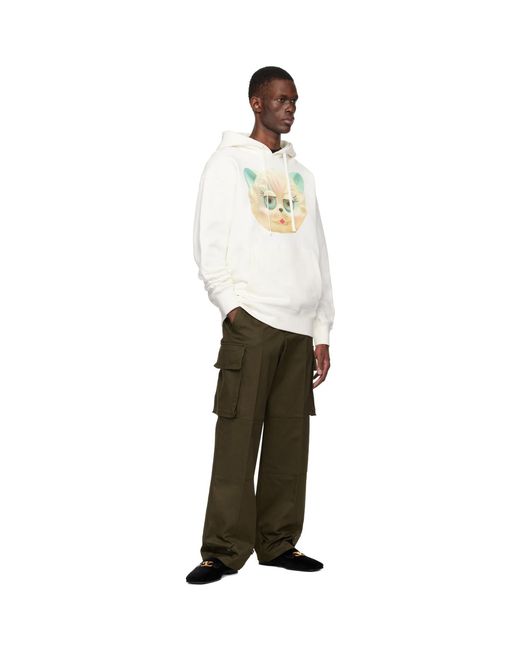 Valentino Natural Cotton 'Le Chat De La Maison' Print Hoodie for men