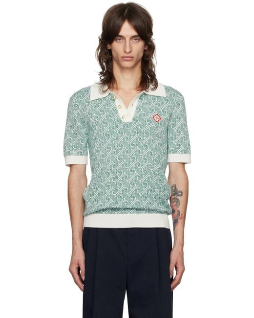 Casablanca Multicolor Jacquard Monogram Polo for men