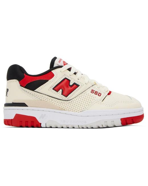 New Balance Beige & Red 550 Sneakers in Black Lyst UK