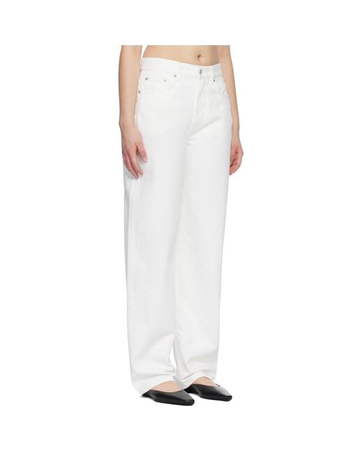 Loulou de Saison White Samur Lds Organic Denim Boyfriend Jeans