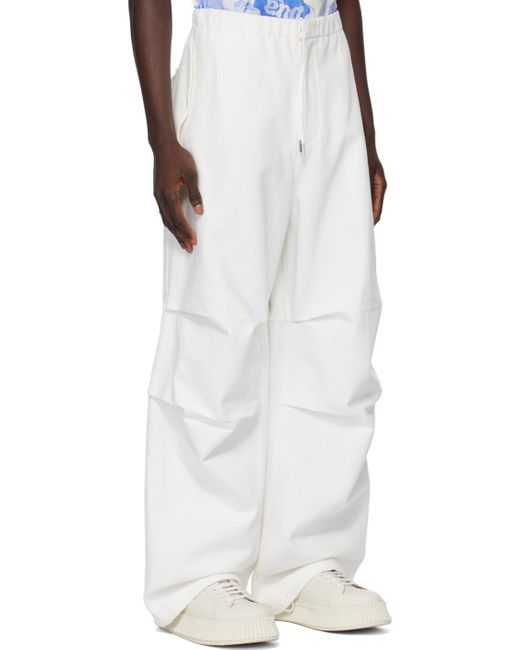 Jil Sander Multicolor White Embossed Cargo Pants for men