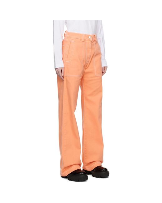 MSGM Orange Straight Jeans