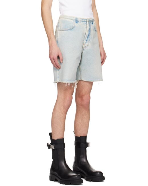 Givenchy Black Raw Edge Denim Shorts for men