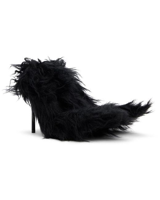Balenciaga Black Flex Fur 110mm Heels