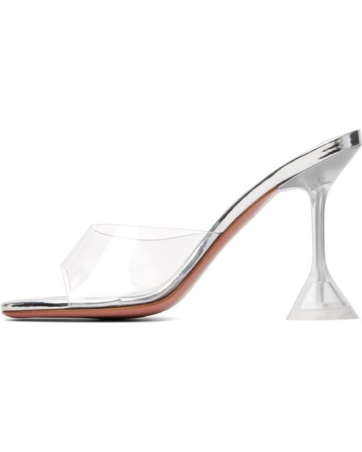 AMINA MUADDI White Lupita Glass Slipper 95 Heeled Sandals