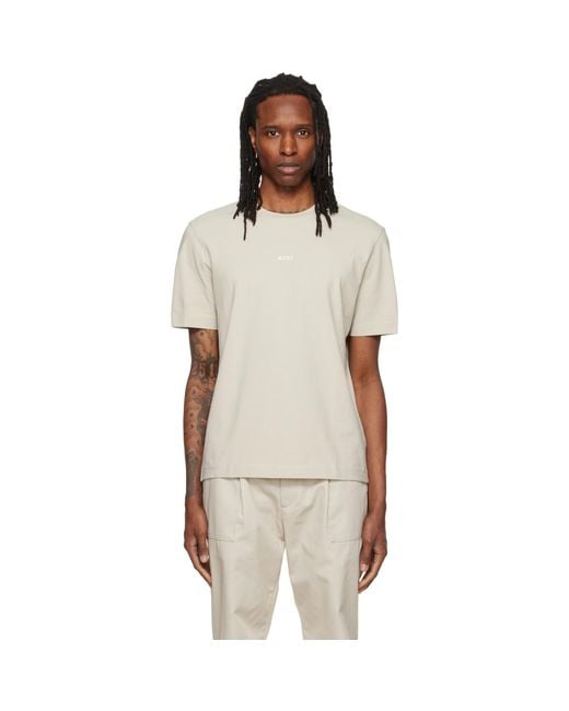 Boss Natural Relaxed-Fit Layered Logo Print T-Shirt for men