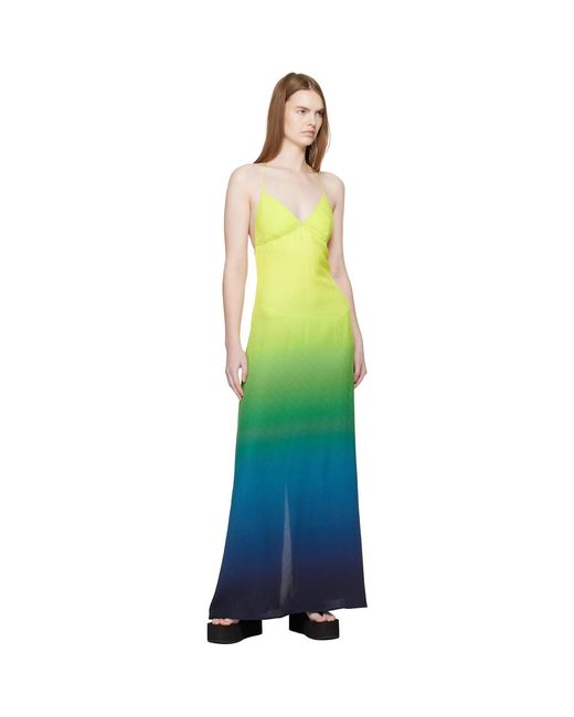 Casablanca Green Jacquard Monogram Maxi Dress