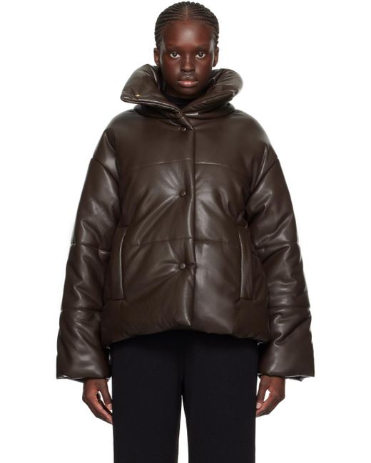 Nanushka Brown Hide Vegan Leather Jacket