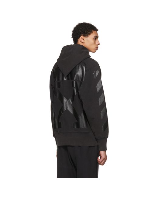 Off-White c/o Virgil Abloh Black Champion Edition Logo Hoodie for