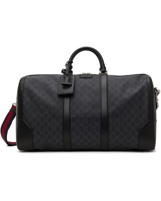 Gucci Canvas Large gg Supreme Carry-on Duffle Bag in Black for Men - Lyst