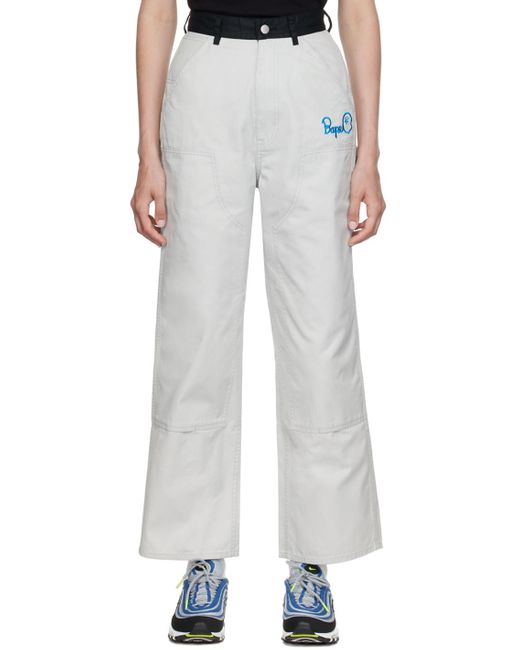 A Bathing Ape White Painter Trousers