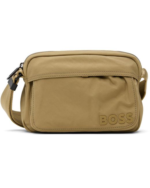 Boss Green Nylon Logo Patch Pouch for men
