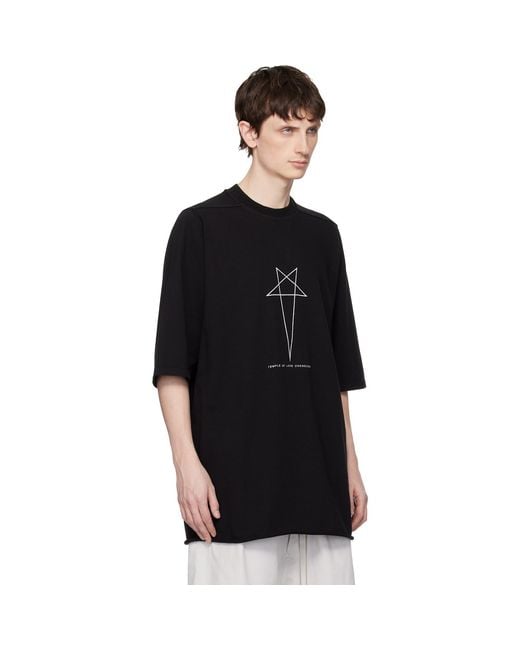 Rick Owens Black Temple Jumbo/T-Shirt for men