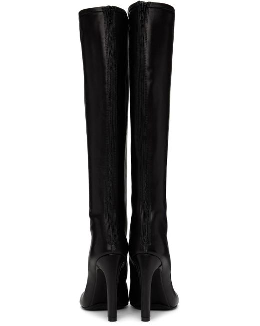 Dries Van Noten Black Lace-up Tall Boots