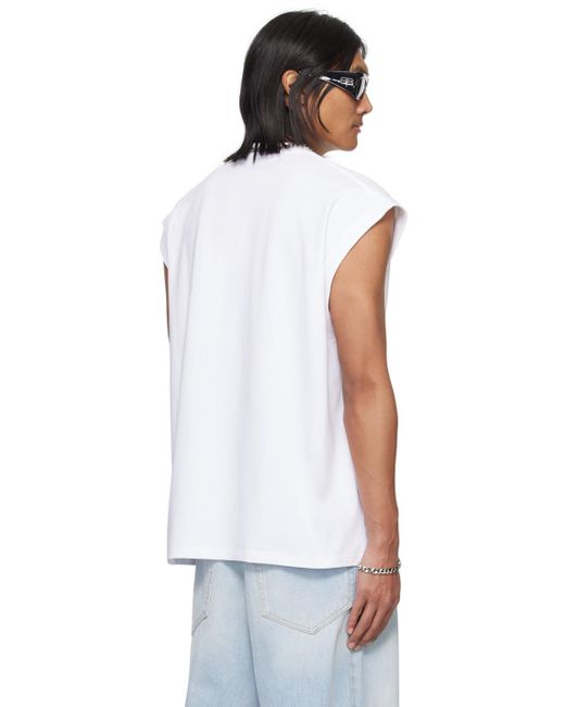 VTMNTS White Embroide Tank Top for men