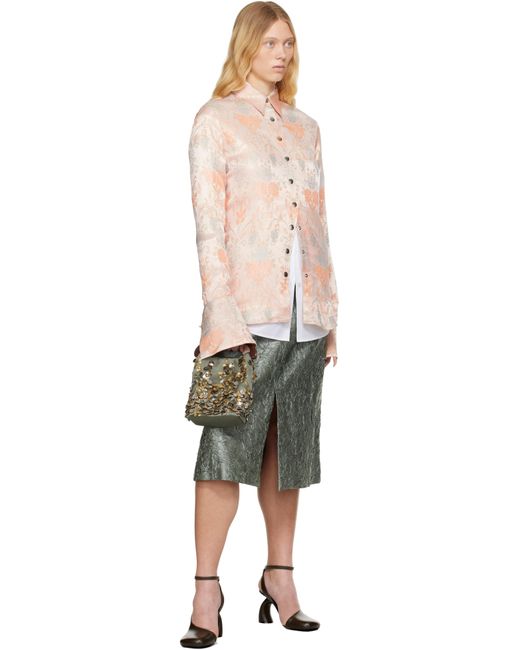 Dries Van Noten ピンク ジャカード シャツ Natural