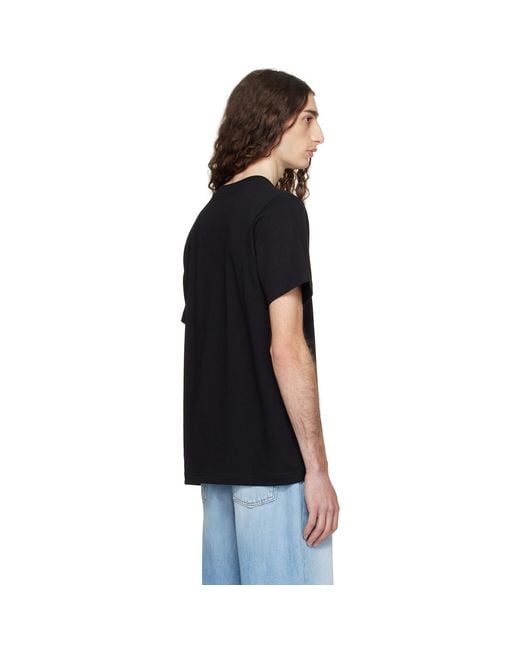 Casablanca Black Montagne Snow Print T-Shirt for men