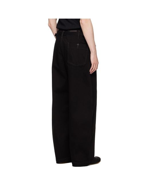 Lemaire Black Maxi Workwear Jeans for men