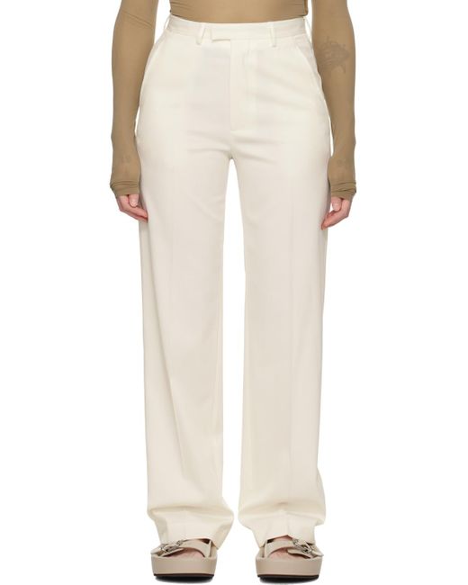 MM6 by Maison Martin Margiela Natural Off-white Creased Trousers
