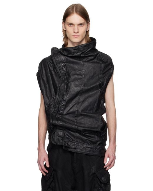 Julius Black Protean Mylar Denim Vest for men