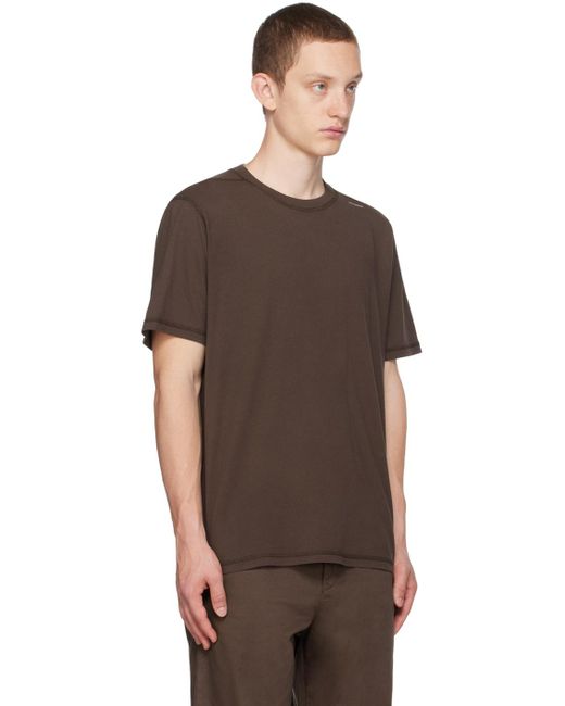 AFFXWRKS Brown Garment-dyed T-shirt for men