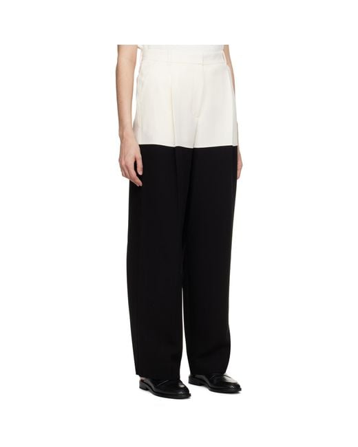 3.1 Phillip Lim Off-white & Black Colorblock Trousers
