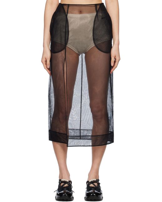 Jupe Crayon Midi Transparente Noire À Fente Simone Rocha en coloris Black