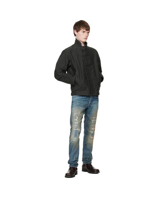 RRL Black Corduroy-Collar Cotton Deck Jacket for men